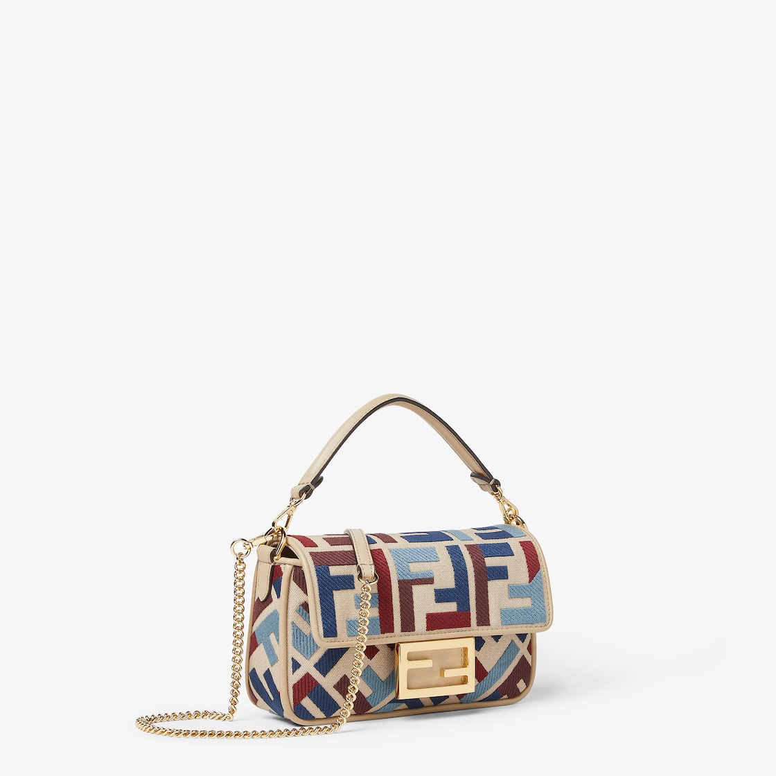 FENDI Baguette® Mini Canvas bag with multicolor FF embroidery - Image 6